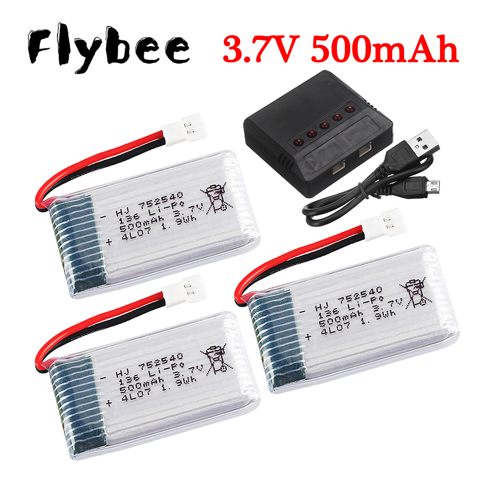 Drone Battery Lipo - 3.7V 500mAh 752540 Lipo Battery Charger