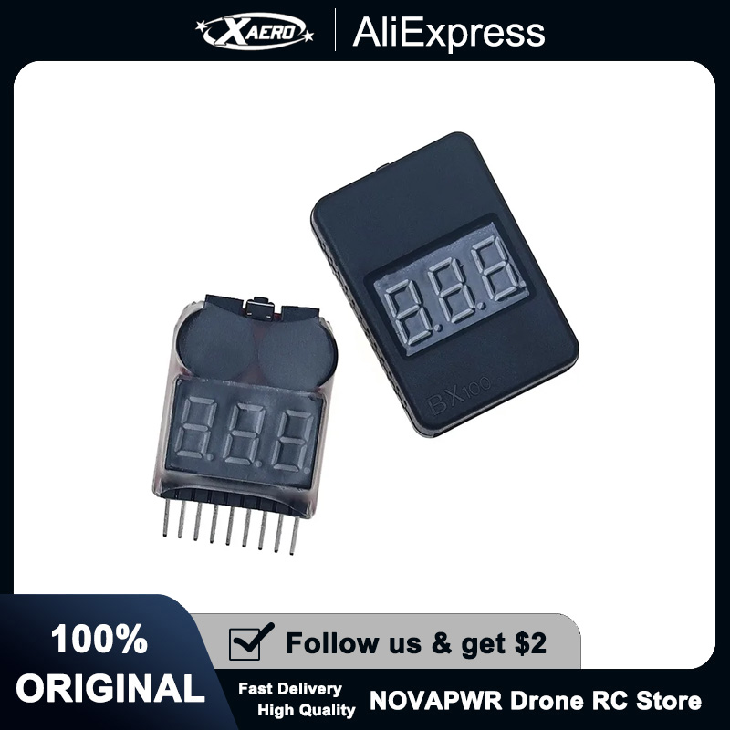 Drone Battery Alarm - 1-8S Battery Voltage Tester Alarm with