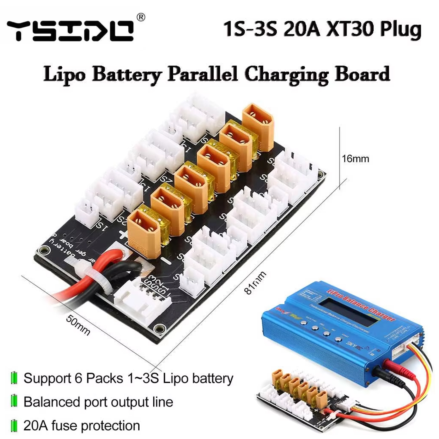 YSIDO Lipo Battery Parallel Ch - Drone Battery Parallel Board บทวิจารณ์และราคา