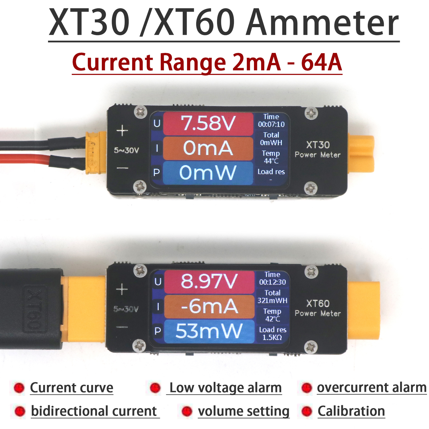 XT30 XT60 Ammeter Power Meter  - Drone Battery High Voltage บทวิจารณ์และราคา