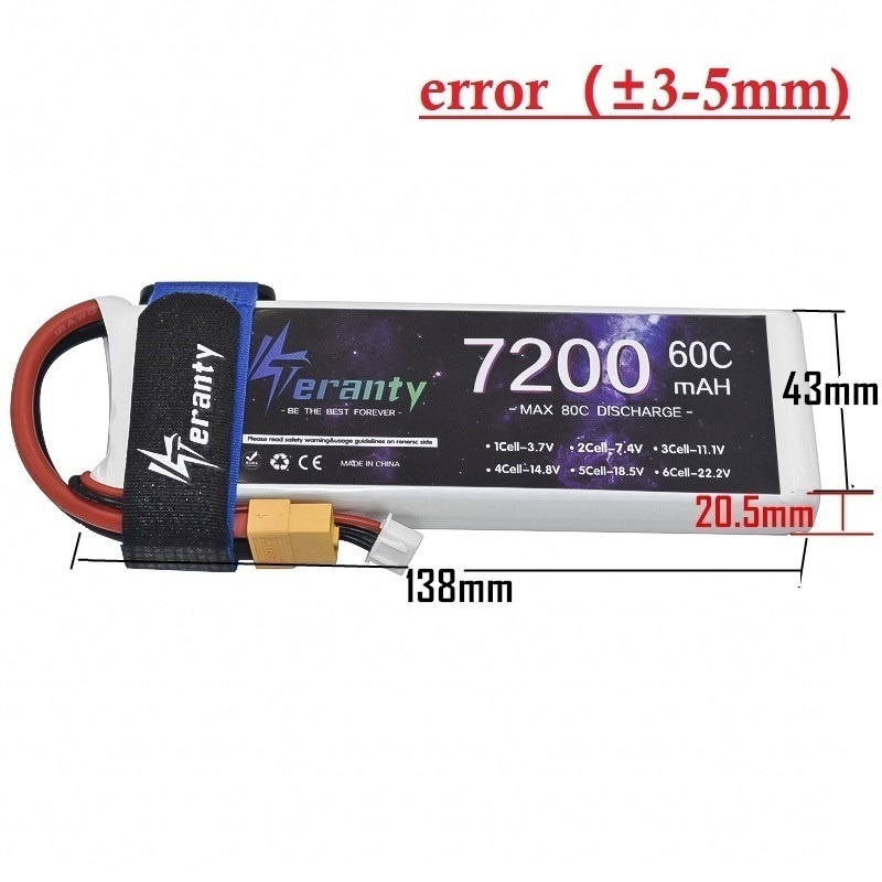 Upgrade 2S 7.4V 7200mAh 60C 6S - Drone Battery 6S บทวิจารณ์และราคา