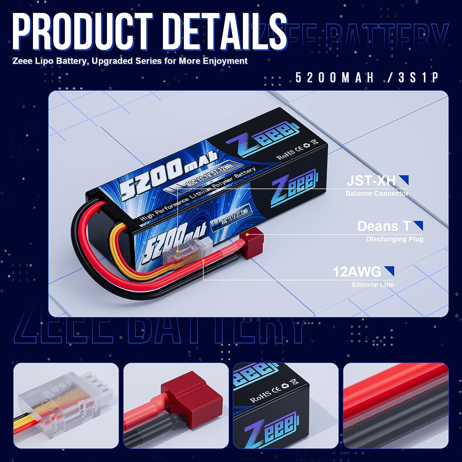 1/2pcs Zeee 3S 5200mAh Lipo Ba - Drone Battery 3S บทวิจารณ์และราคา