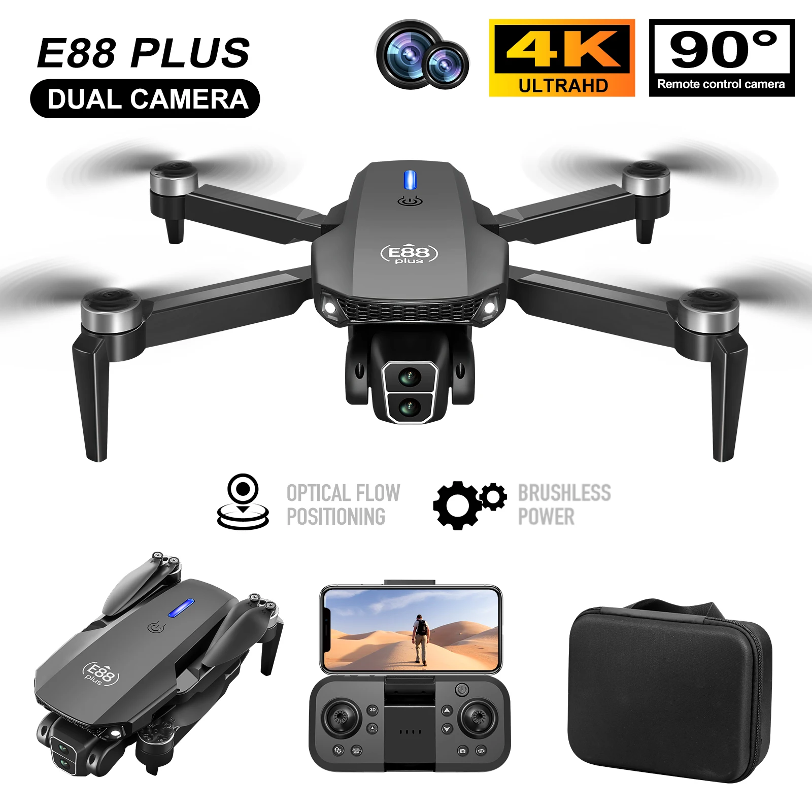 New E88 Plus Quadcopter Drone: - Drone Battery Box บทวิจารณ์และราคา