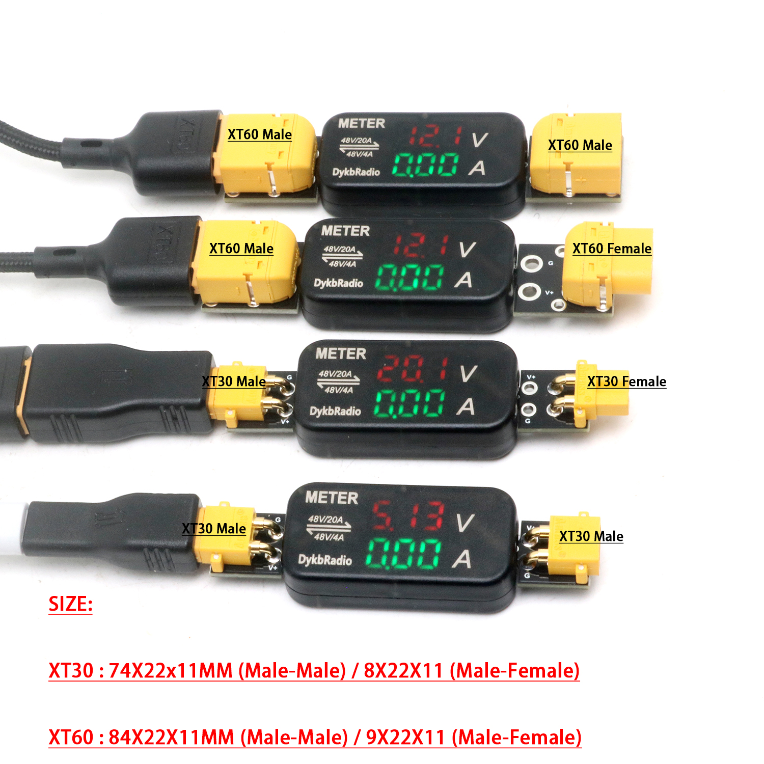 XT30/XT60 20A/4A DC Voltage Cu - Drone Battery Voltage Checker บทวิจารณ์และราคา
