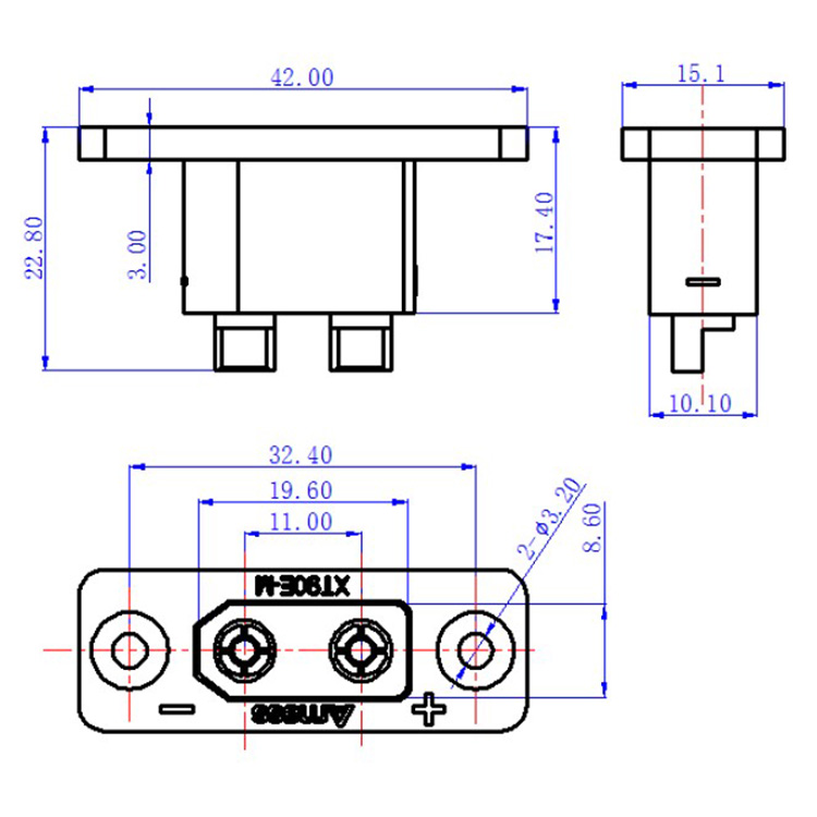 30PCSAmass Black XT90E-M Panel - Drone Battery Connector บทวิจารณ์และราคา