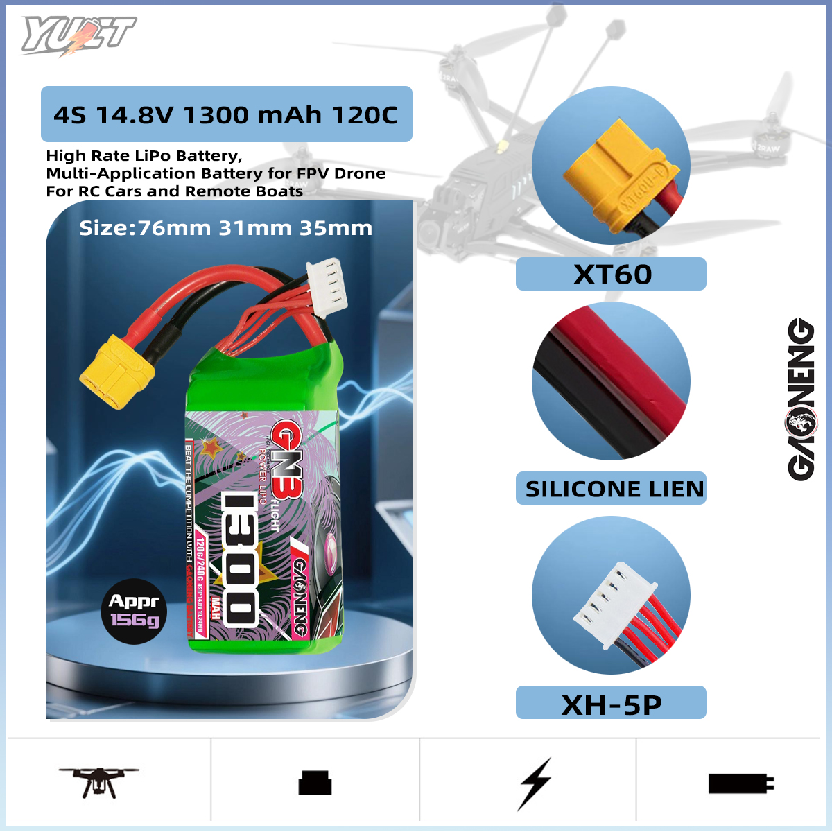 YUCT GNB 6S LiPo Battery 22.2V - Drone Battery Lipo บทวิจารณ์และราคา