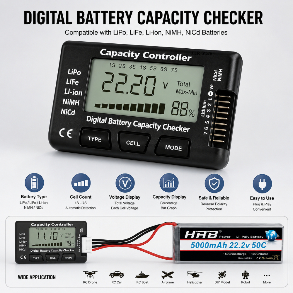 Handheld Battery Capacity Chec - Drone Battery Voltage Checker บทวิจารณ์และราคา