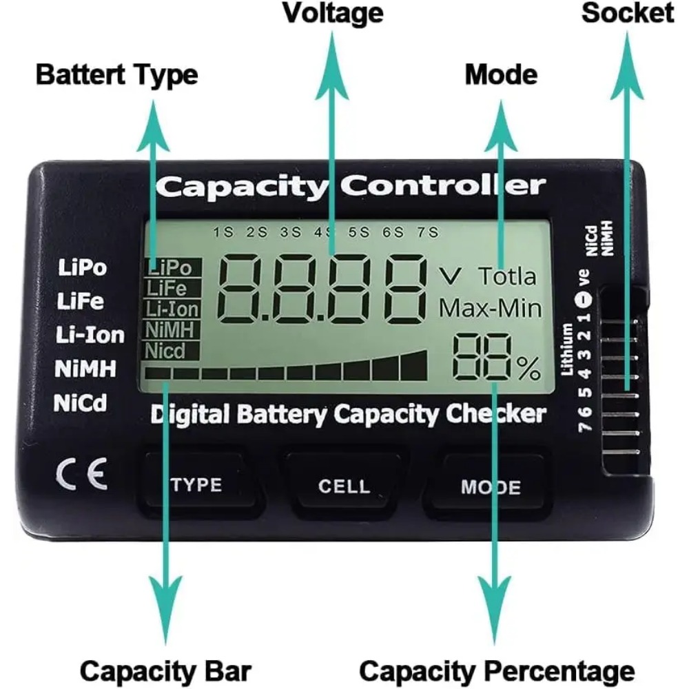 Handheld Battery Capacity Chec - Drone Battery Voltage Checker บทวิจารณ์และราคา