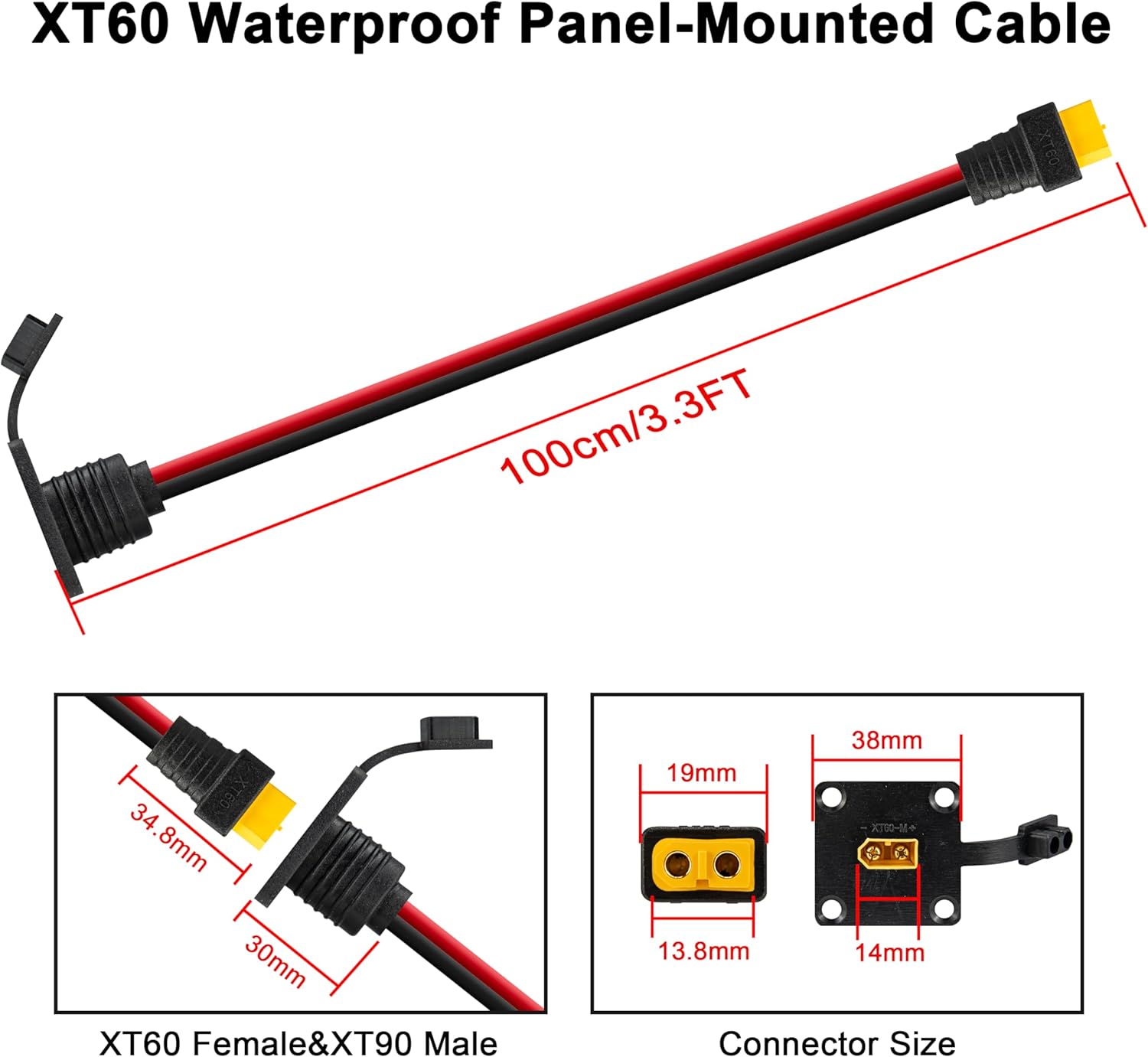 JMUYTOP 3FT 12AWG XT60 Panel M - Drone Battery Connector บทวิจารณ์และราคา