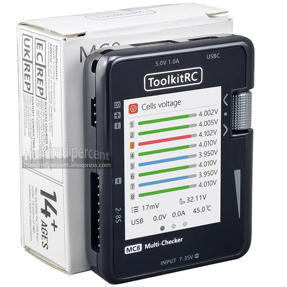 ToolkitRC MC8 Mini Size Cell c - Drone Battery Voltage Checker บทวิจารณ์และราคา