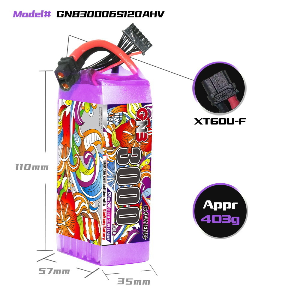 Original GNB HV 6S 22.8V 3000m - Drone Battery 6S บทวิจารณ์และราคา