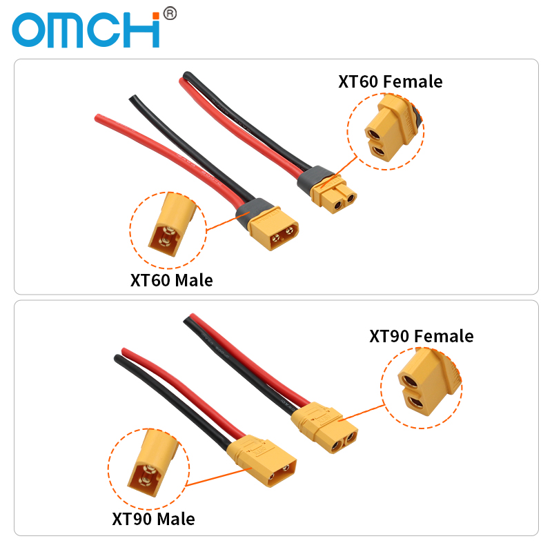OMCH XT60 12/14AWG XT90 10AWG  - Drone Battery Connector บทวิจารณ์และราคา