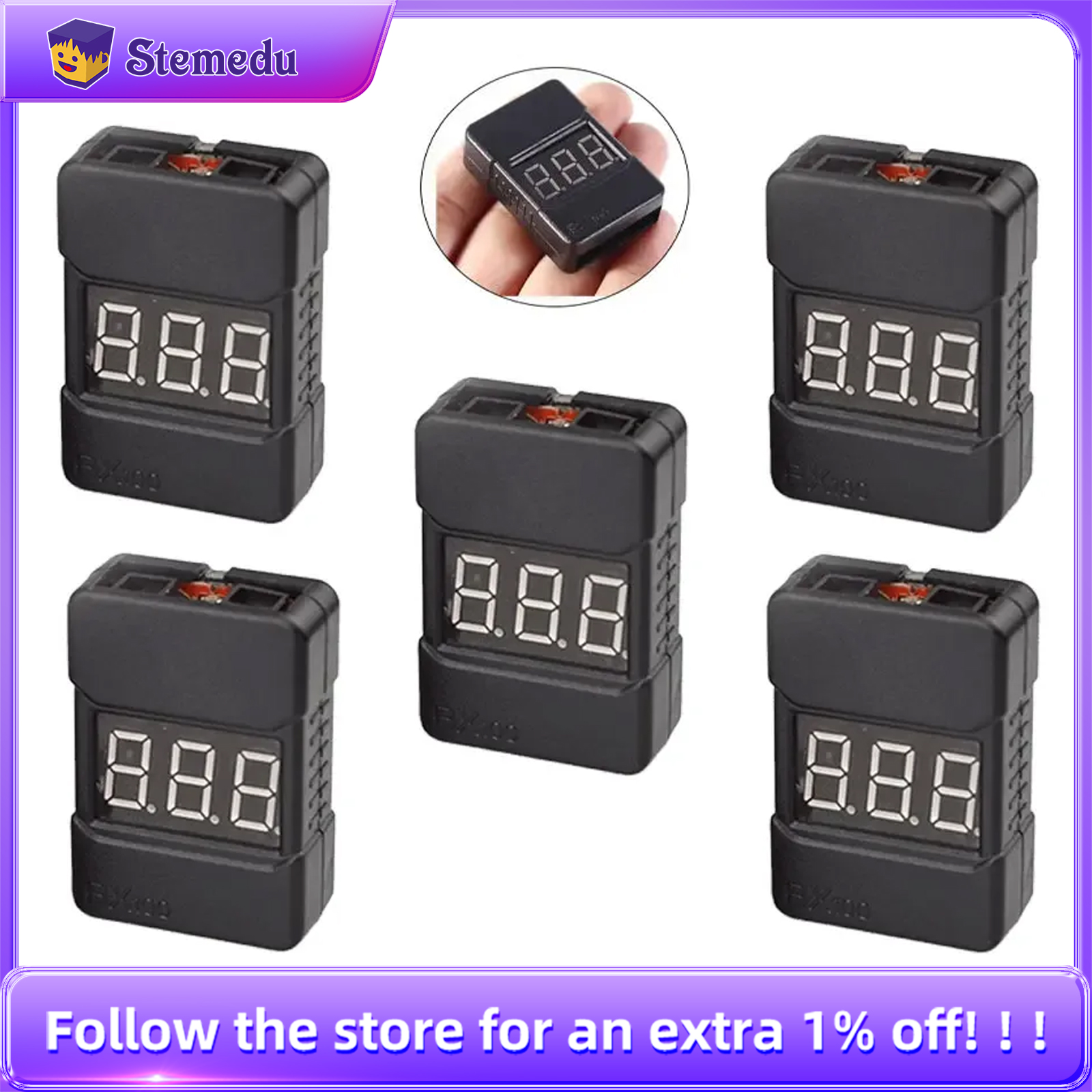 BX100 1-8S Lipo Battery Voltag - Drone Battery Alarm บทวิจารณ์และราคา